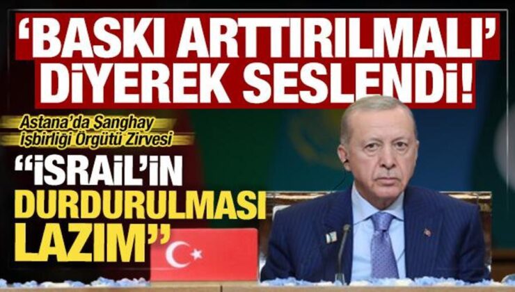 Cumhurbaşkanı Erdoğan: İsrail üzerindeki baskının artırılarak sürdürülmesi gerekiyor