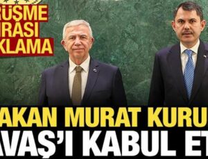 Bakan Kurum, ABB Başkanı Mansur Yavaş’ı kabul etti