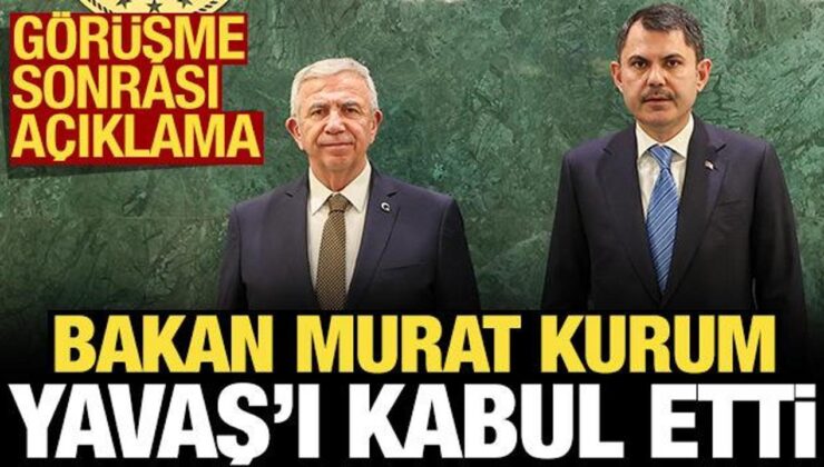 Bakan Kurum, ABB Başkanı Mansur Yavaş’ı kabul etti