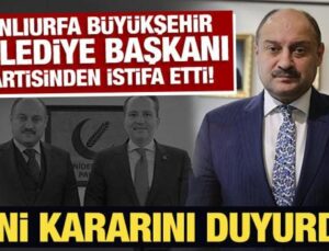 Şanlıurfa Büyükşehir Belediye Başkanı Kasım Gülpınar partisinden istifa etti